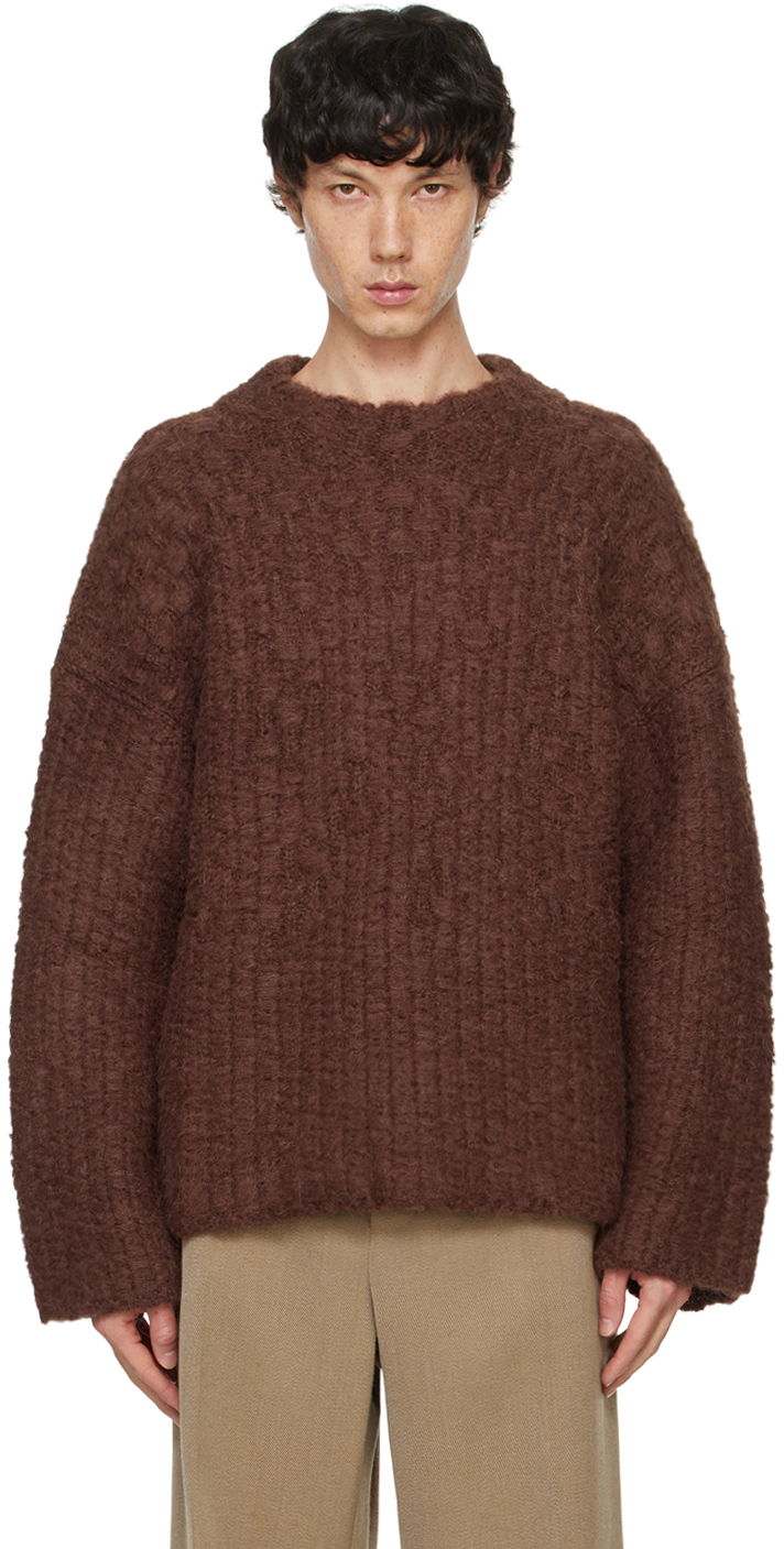 Villapaita Jil Sander Brown Mohair Sweater Ruskea | J47GP0170_J14731