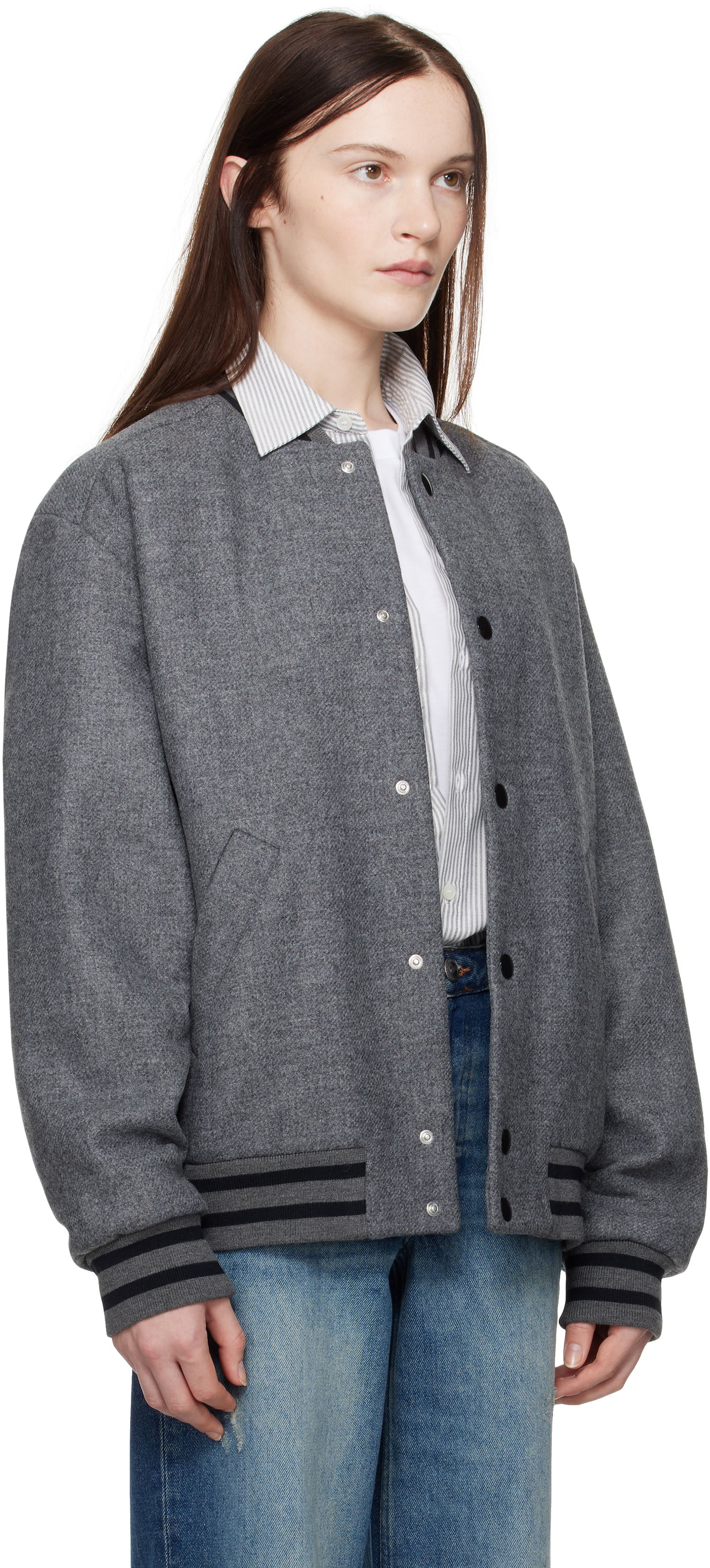 Bomber-takki A.P.C. Wool Bomber Jacket Harmaa | WVBEB-M02974, 1
