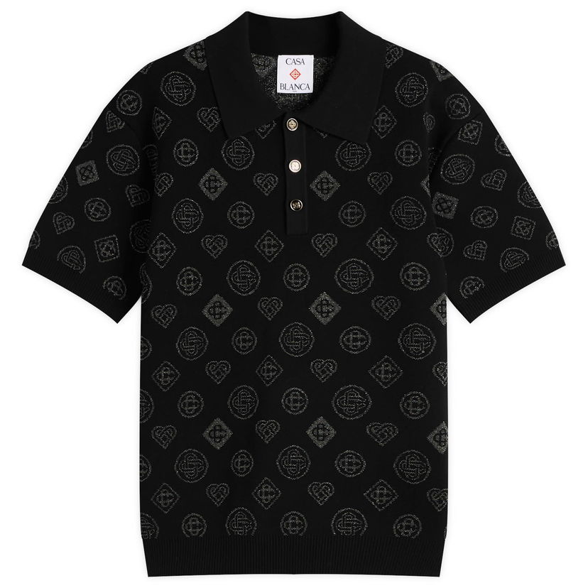 Poolopaita Casablanca Casablanca City Jacquard Polo Musta | M-AW25-KW-1126-01
