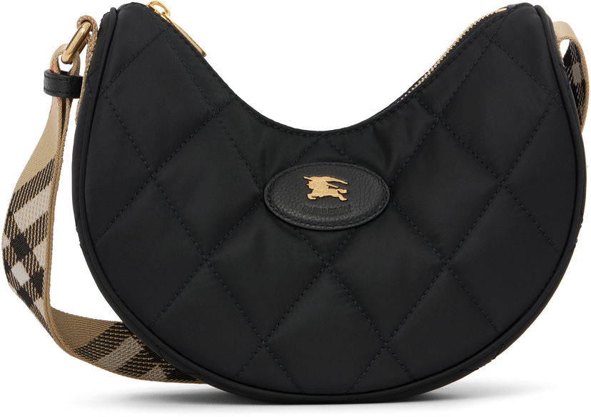 Olkalaukku Burberry Burberry Quilted Horseshoe Crossbody Bag Musta | 8111928