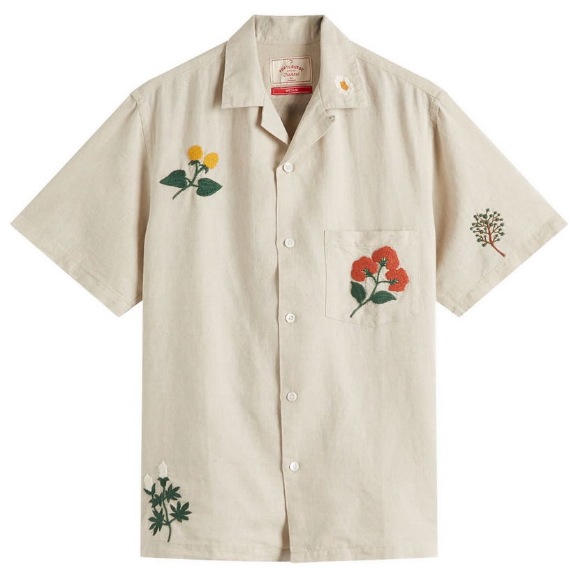 Paita Portuguese Flannel Flannel Embroidered Vacation Shirt Beige | SS25-086-NAT