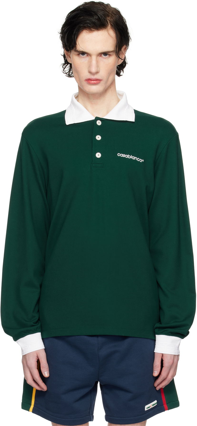 Poolopaita Casablanca Long Sleeve Polo Vihreä | MPS25-JTP-270-01