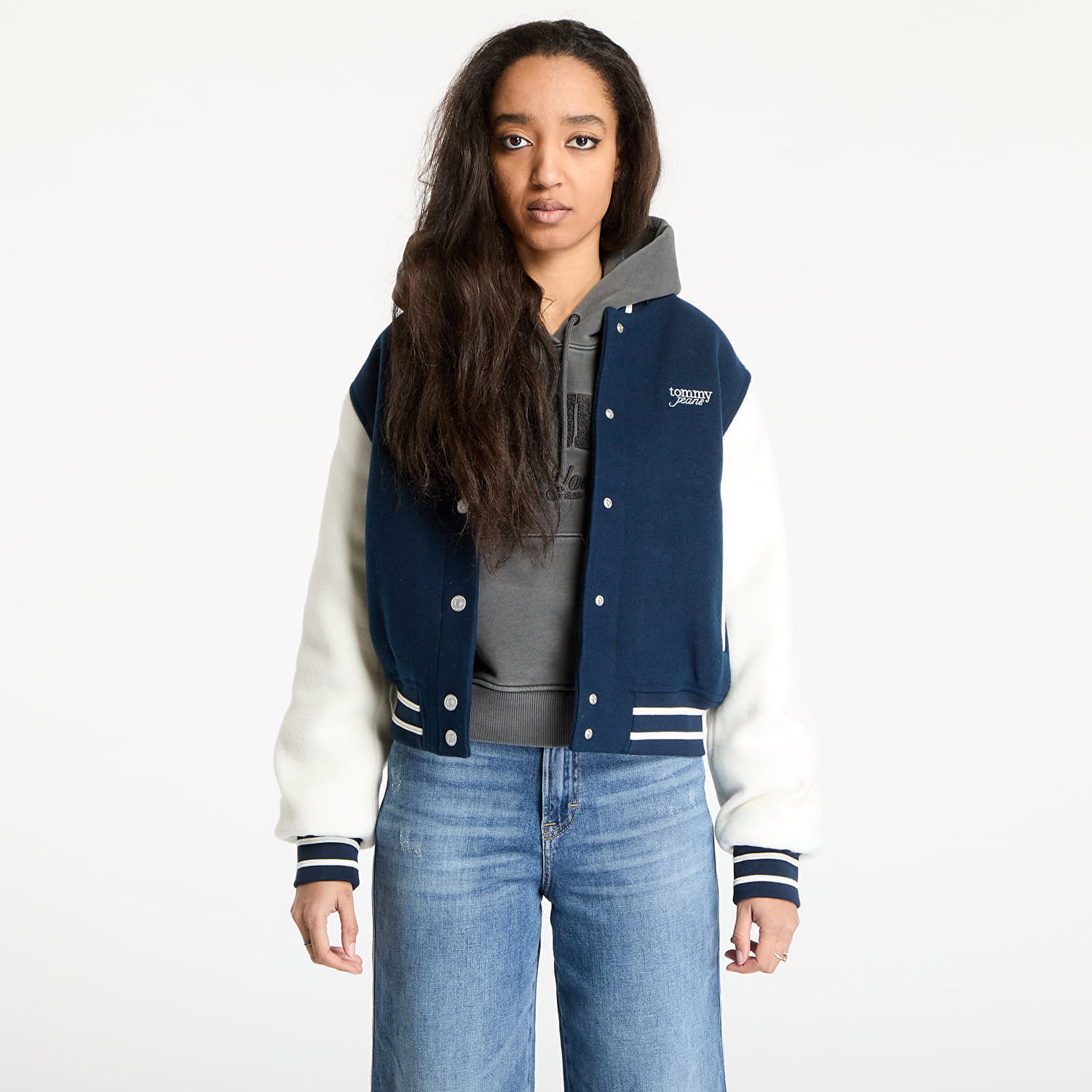 Bomber-takki Tommy Hilfiger Tommy Jeans Wool Varsity Bomber Jacket Tummansininen | DW0DW19320 C1G, 0
