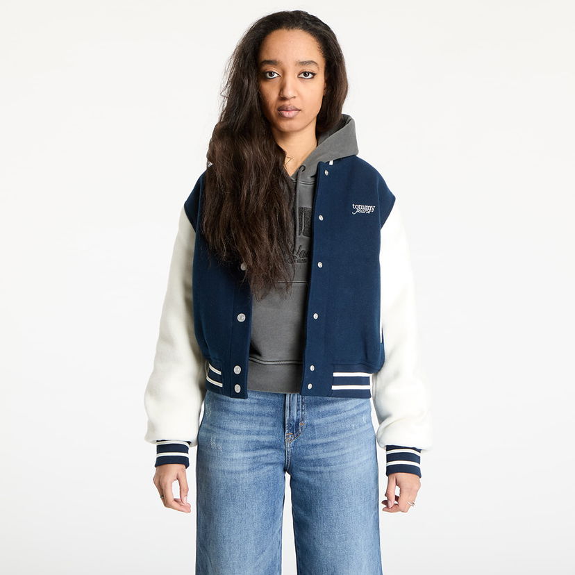 Bomber-takki Tommy Hilfiger Tommy Jeans Wool Varsity Bomber Jacket Tummansininen | DW0DW19320 C1G