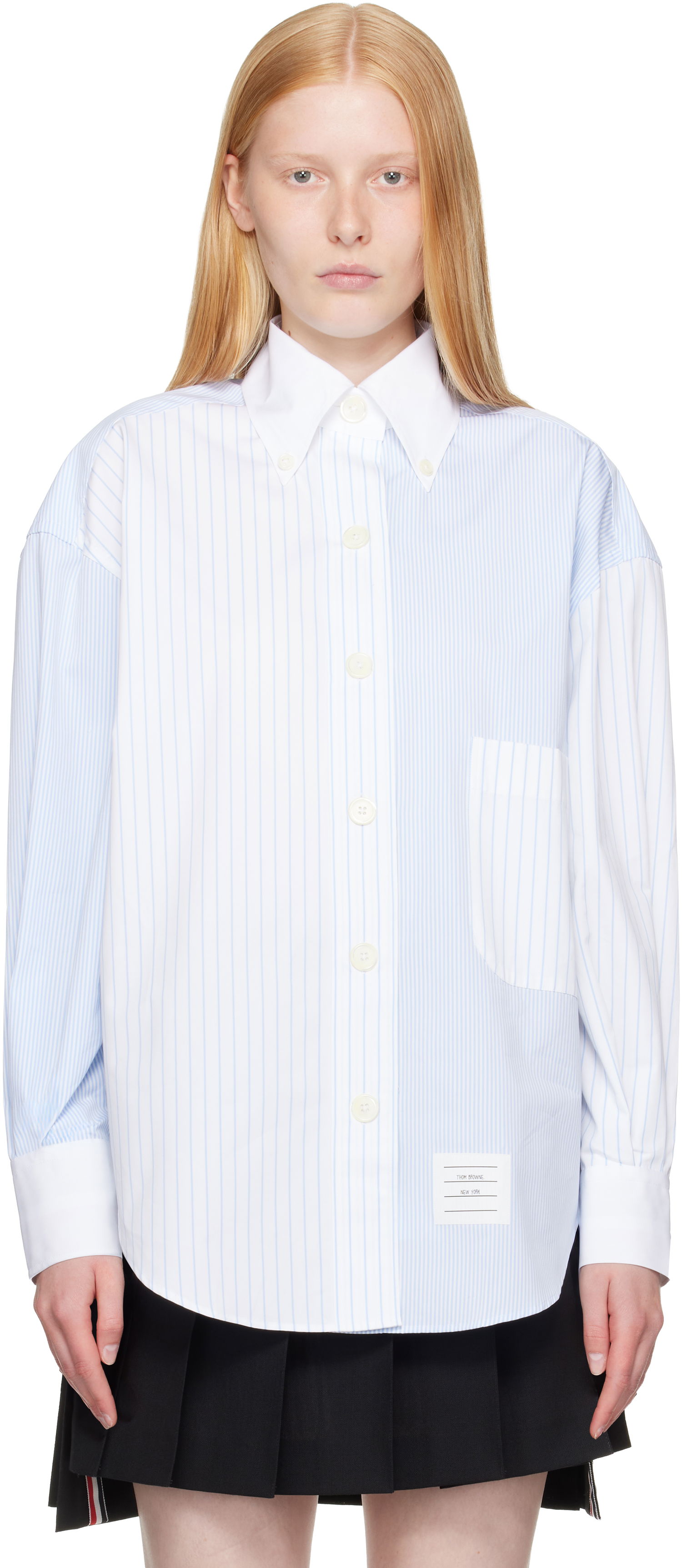 Paita Thom Browne Thom Browne Funmix Micro University Striped Shirt Sininen | FLL079F-F0917, 0