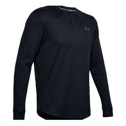 Paita Under Armour Waffle Henley Thermal Shirt Musta | 1302356-001, 0