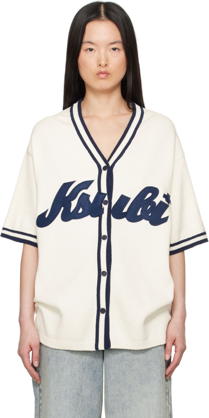 Villapaita Ksubi Ksubi Baseball Knit Cardigan Valkoinen | WSP25KW001