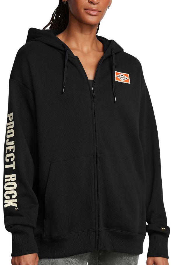 Huppari Under Armour Project Rock Hard at Work Full-Zip Hoodie Musta | 1386446-001