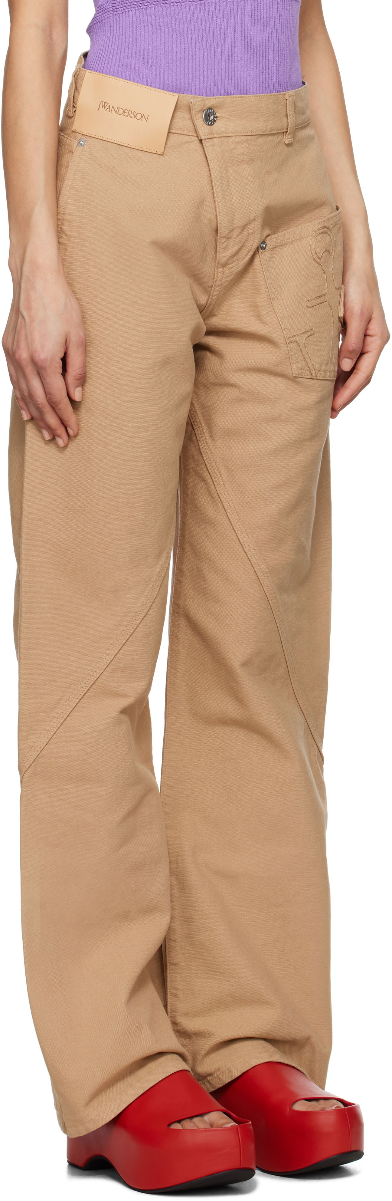 Cargo housut JW Anderson JW Anderson Twisted Workwear Trousers Beige | TR0384-PG1744, 1