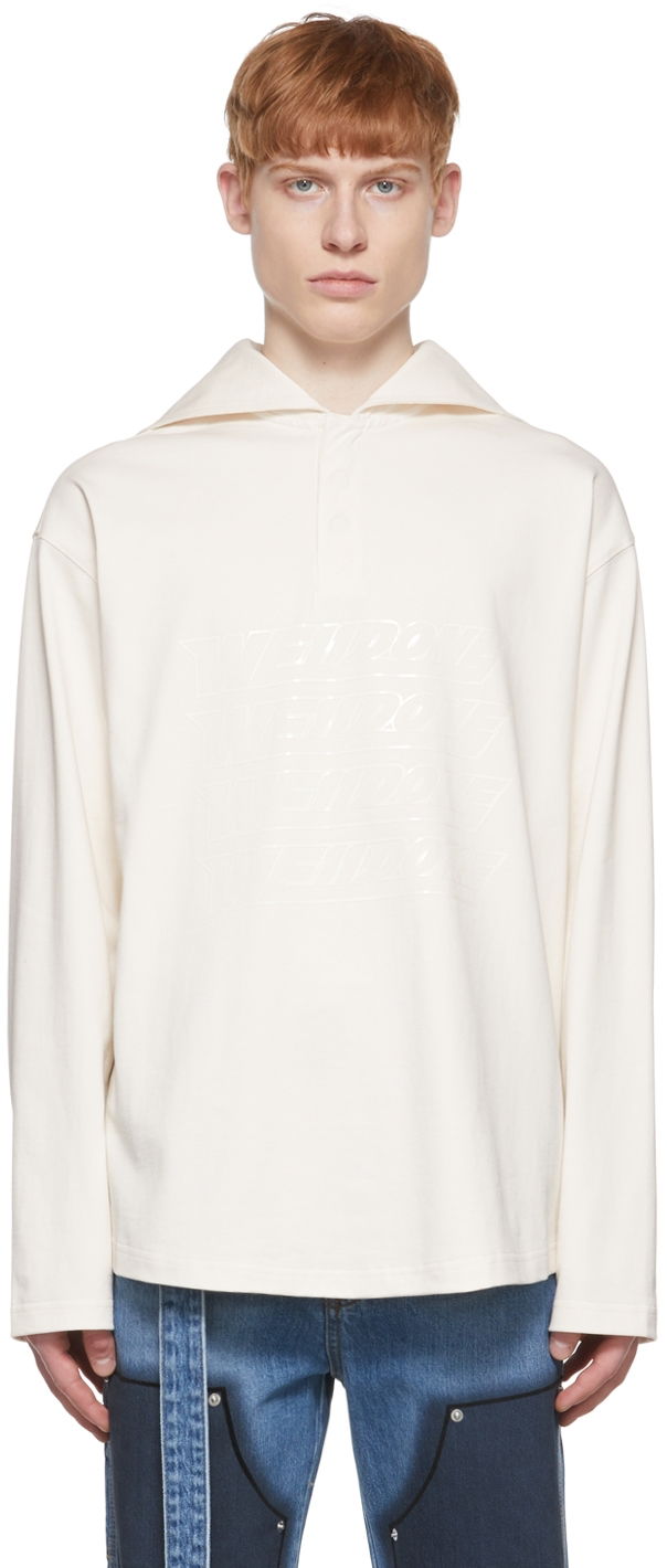 Poolopaita We11done We11done Embroidered Logo Henley Valkoinen | WD-TT1-22-554-U-IV
