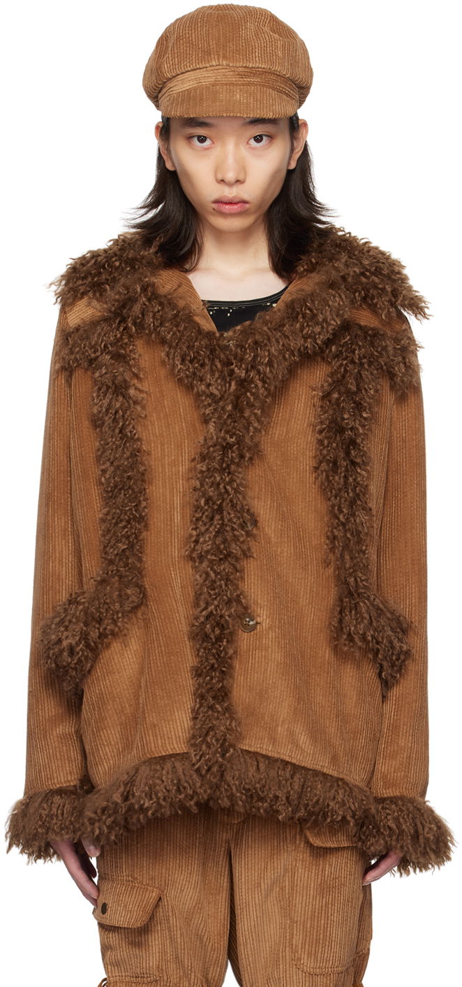 Takki Anna Sui Anna Sui Faux-Fur Trimmed Corduroy Coat Ruskea | M624V30