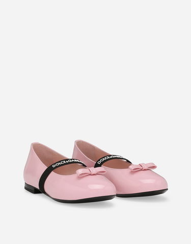 Tennarit ja kengät Dolce & Gabbana Patent Leather Ballet Flats With Bow Vaaleanpunainen | D11294A483180400, 1