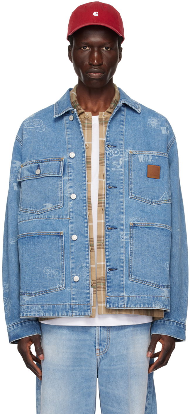 Takki Carhartt WIP Stamp Print Denim Jacket Sininen | I033743