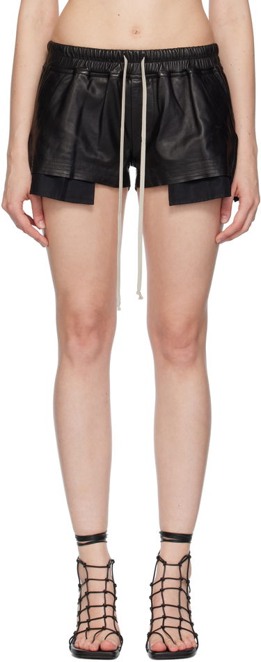 Shortsit Rick Owens Rick Owens Concordians Fog Boxers Leather Shorts Musta | RP02E4316 LBY, 0