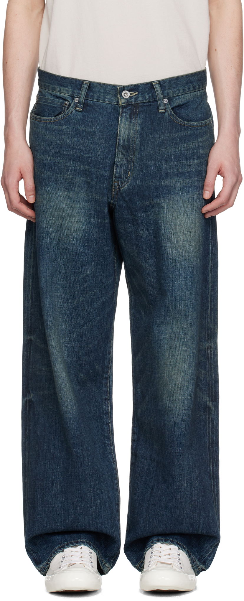 Jeans Neighborhood Neighborhood Washed DP Wide Jeans Sininen | 251XBNH-PTM04