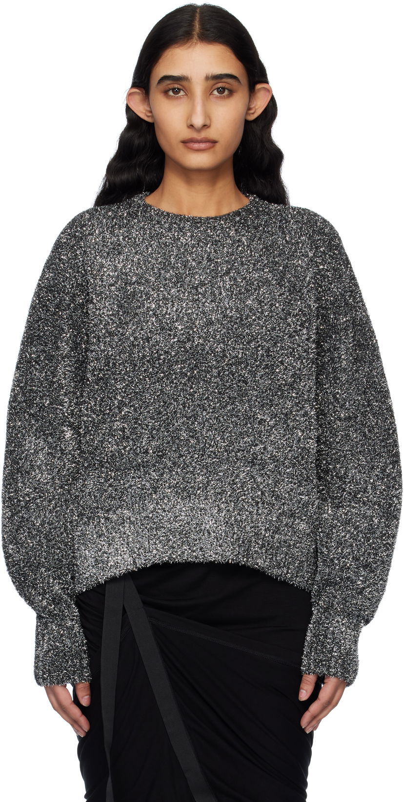 Villapaita Helmut Lang Helmut Lang Apex Lurex Crew Sweater Metallinen | O10HW706