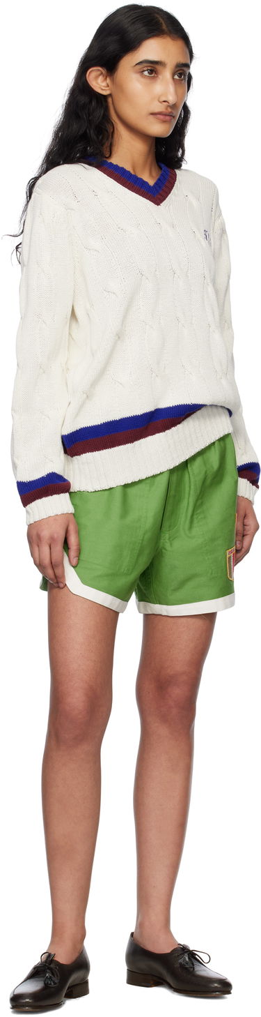 Villapaita Bode Bode Tennis Knit Sweater Valkoinen | MRS25KT052, 3