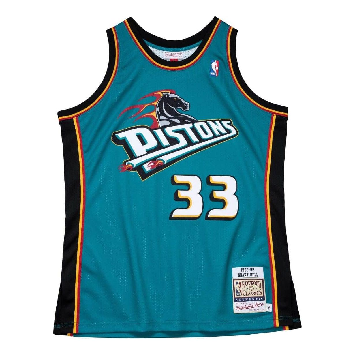 Jersey Mitchell & Ness NBA Detroit Pistons 1998-99 Grant Hill #33 Mitchell & Ness Authentic Jersey Sininen | AJY4GS18083-DPITEAL98GHI, 0