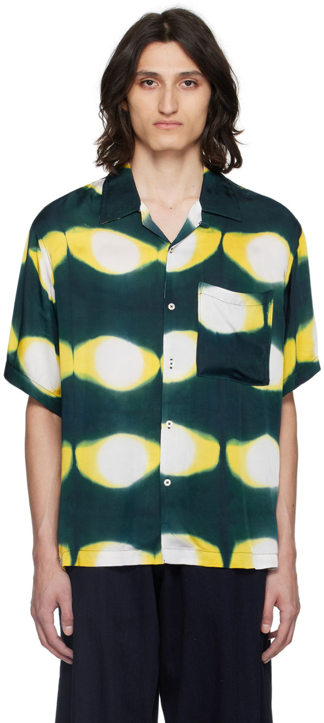 Paita Universal Works Universal Works Hand-Dyed Resort Shirt Vihreä | 30187