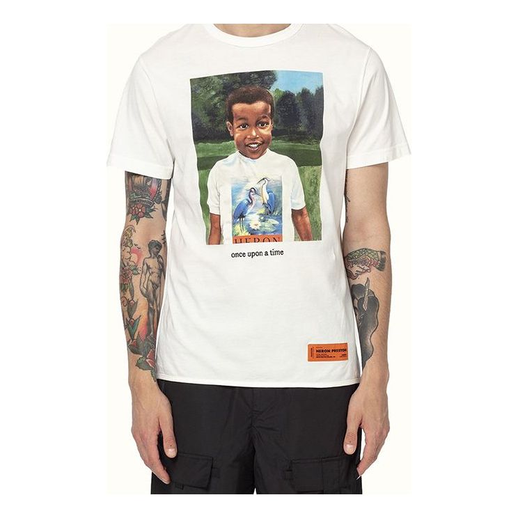 T-paita HERON PRESTON Heron Preston Little Boy Print T-Shirt Valkoinen | HMAA011S209140190188