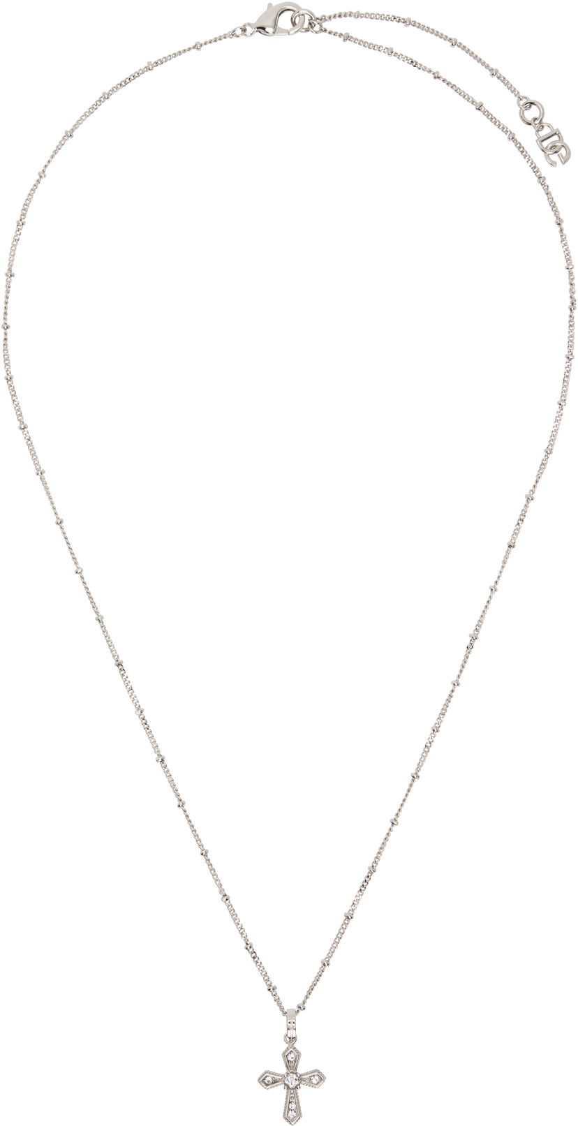 Kaulakoru Dolce & Gabbana Dolce&Gabbana Beaded Chain Cross Pendant Necklace Metallinen | WNN7S2W1111