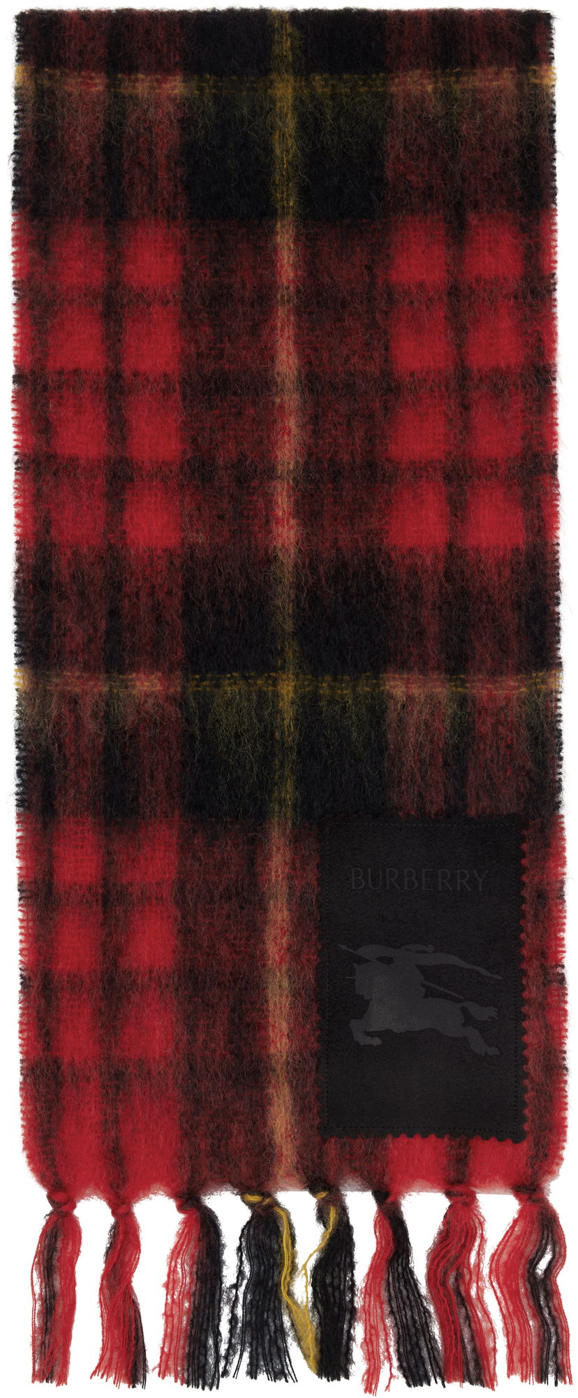 Huivi Burberry Burberry Check Mohair and Wool Scarf Punainen | 8114096
