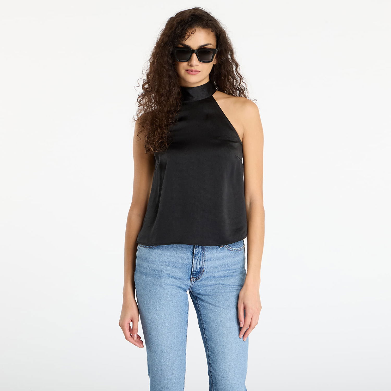 Tankkitoppi Samsoe Samsoe Satin Halter Neck Top Sarheos Musta | F25400155_CLR000021, 0