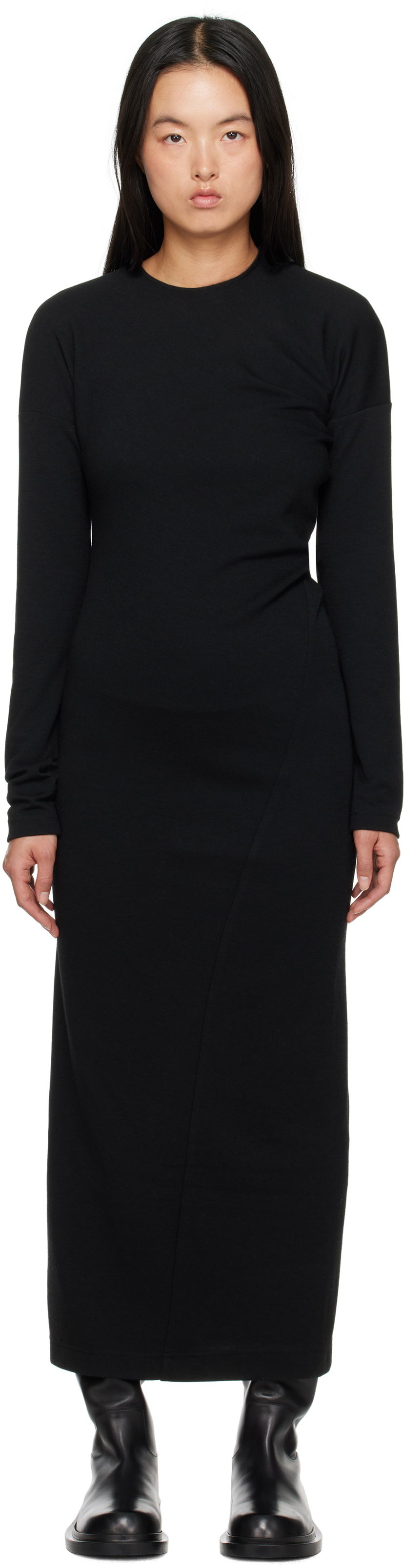Mekko TOTEME TOTEME Women's Twisted Jersey Midi Dress Musta | 244-WRD824-FB0294