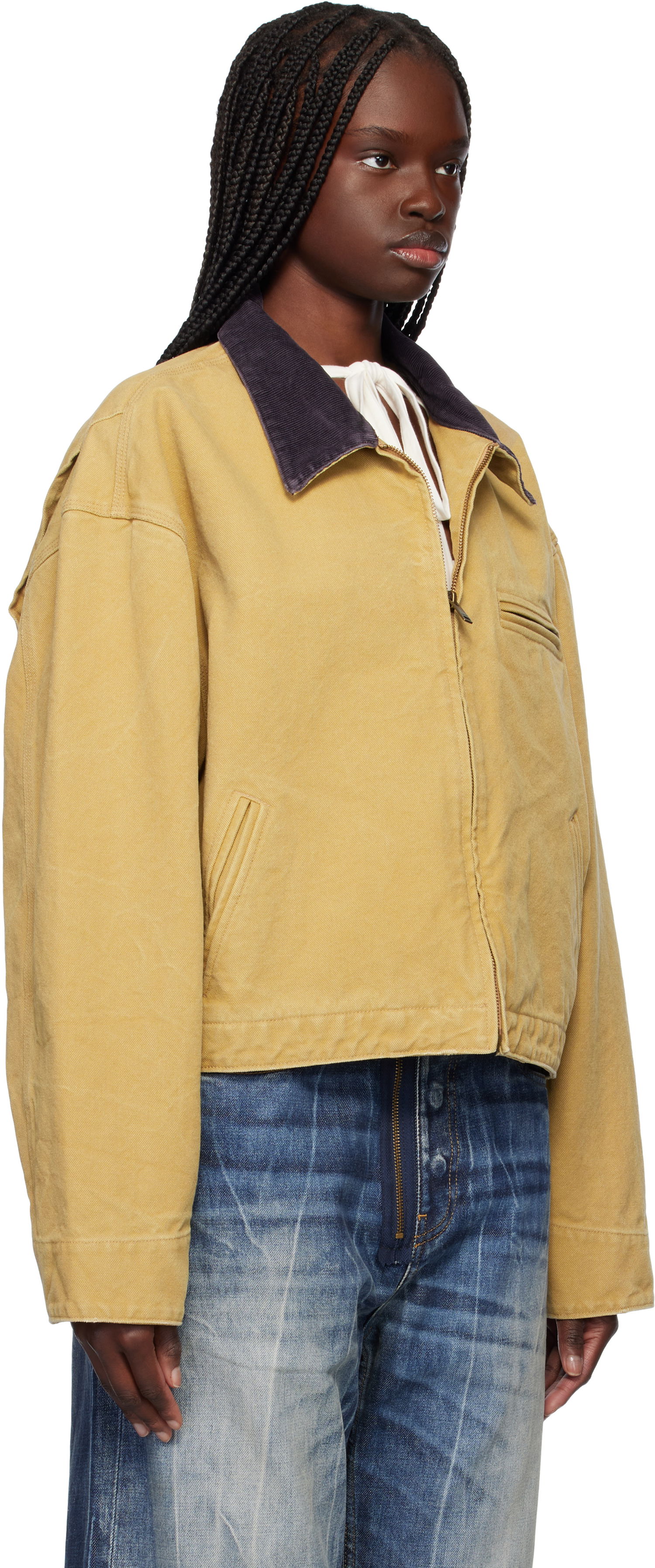 Takki Ambush AMBUSH Cropped Canvas Work Jacket Keltainen | 12115367, 1