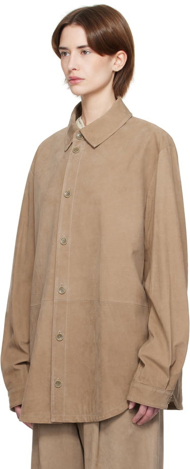Paita Entire Studios Entire Studios Recurrent Suede Overshirt Beige | ES2673SS, 3
