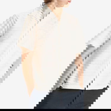 Paita Universal Works Universal Works Men's Self Stripe Minari Shirt, Size Large Valkoinen | P32044-ECR, 2