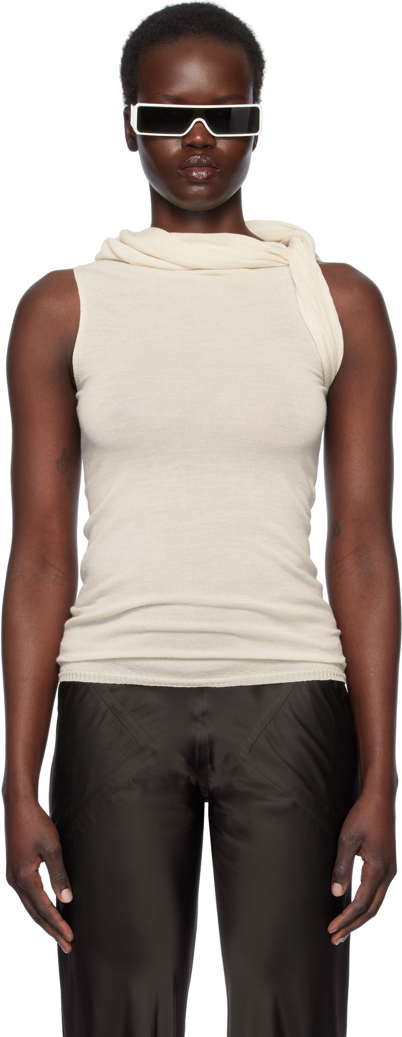 Tankkitoppi Rick Owens Rick Owens Hollywood Banded Tank Top Beige | RP01E7666 M