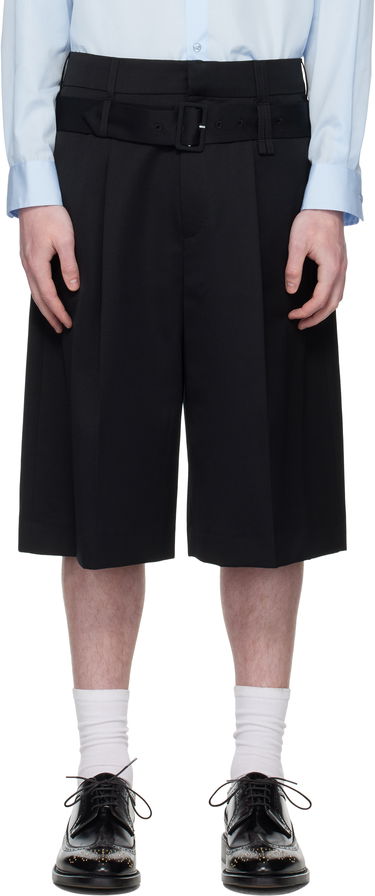 Shortsit Simone Rocha Simone Rocha Wide Leg Multi Belt Loop Shorts Musta | 4160 1217, 0