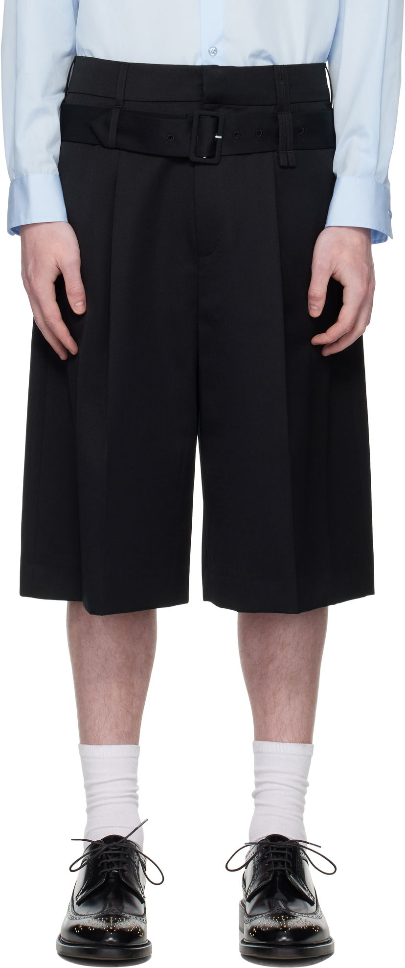 Shortsit Simone Rocha Simone Rocha Wide Leg Multi Belt Loop Shorts Musta | 4160 1217