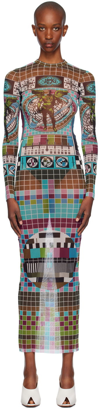 Mekko Jean Paul Gaultier Jean Paul Gaultier Printed Mesh Maxi Dress Monivärinen | 24/31-F-RO264-T569-5090