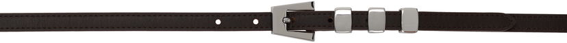 Vyöt BY FAR Nappa Leather Belt With Triangular Buckle Ruskea | MWTST003CL013BR023PL