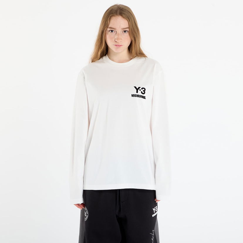 T-paita Y-3 Y-3 x Neighborhood Logo Long Sleeve Tee Valkoinen | JX7455