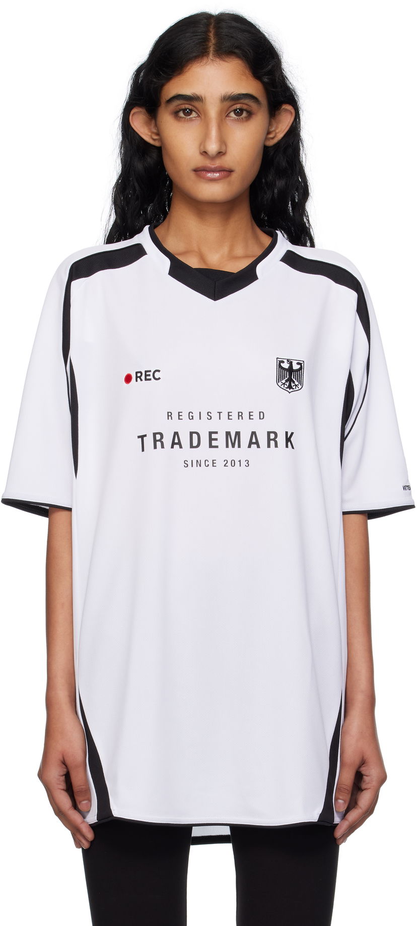 Jersey VETEMENTS Vetements 'Trademark' Football T-Shirt Valkoinen | UH76TR500W