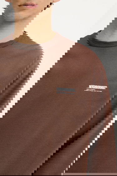 T-paita Neighborhood NEIGHBORHOOD Classic Crewneck Ls Graphic Tee Ruskea | 251FPNH.CSM03, 3