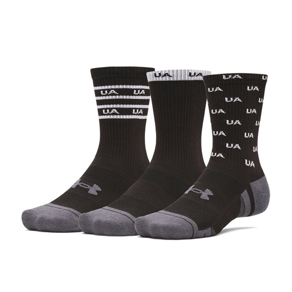 Sukat Under Armour Under Armour Performance Tech Crew Socks 3-Pack Musta | 1379515-004, 0
