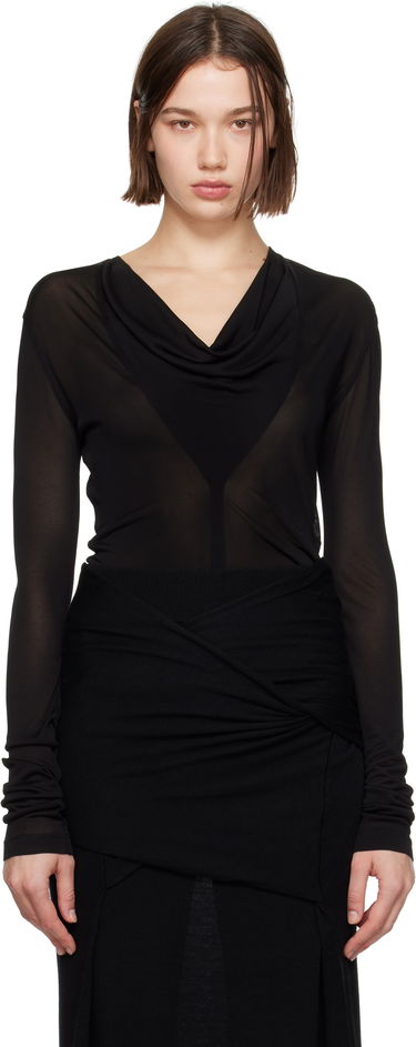 Body TOTEME TOTEME Draped V-Neck Top Musta | 244-WRT0401-FB0266, 0
