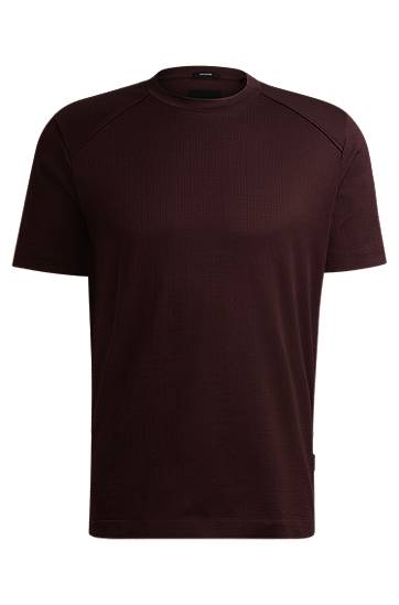 T-paita BOSS Regular-Fit Ripstop T-Shirt Burgundia | 50520208