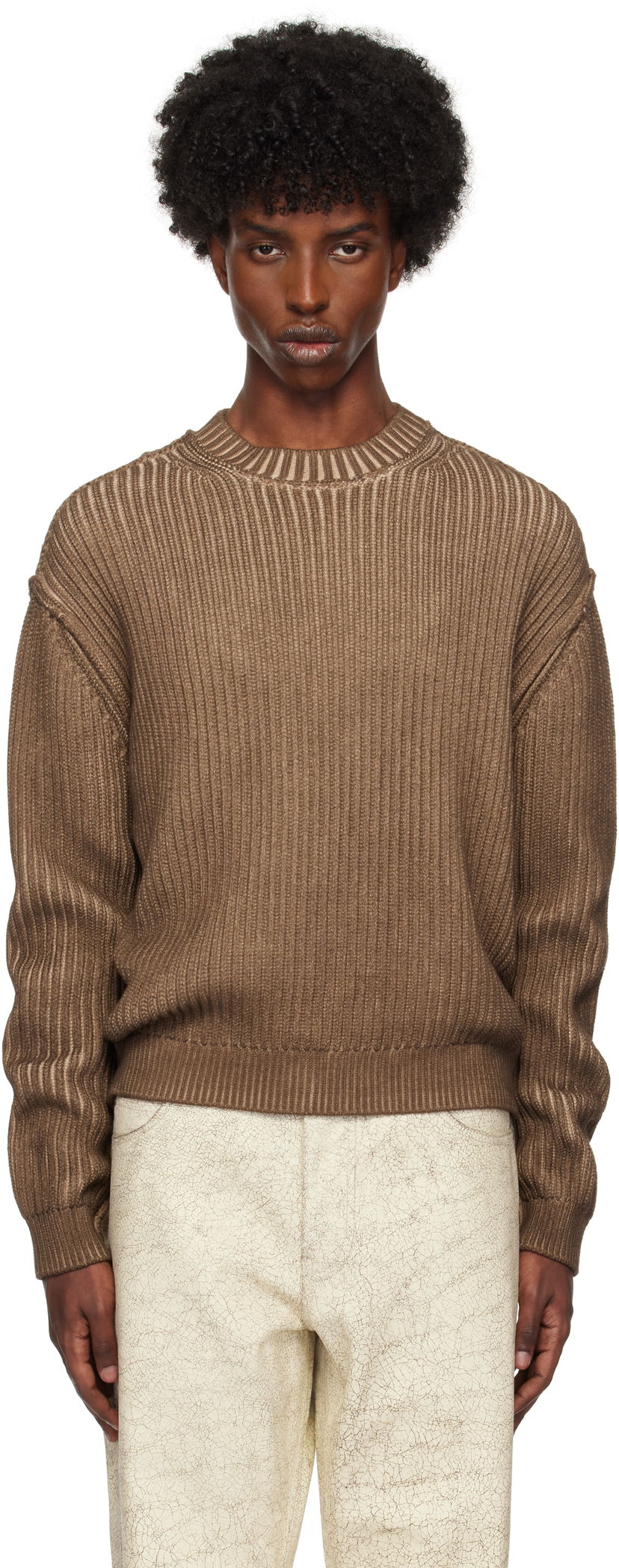 Villapaita GUESS Vintage Washed Crewneck Sweater Ruskea | M4BR03Z3GL0F193