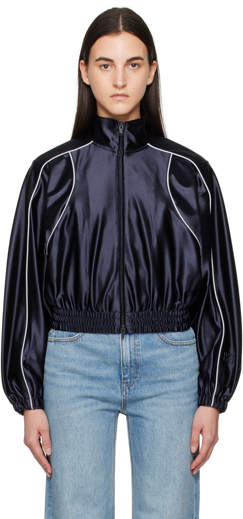 Bomber-takki Alexander Wang Alexanderwang.t Deconstructed Track Jacket Tummansininen | 4CC1252110