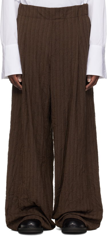 Housut Dries Van Noten Dries Van Noten Pleated Wide-Leg Trousers Ruskea | 251-020907-1504, 0