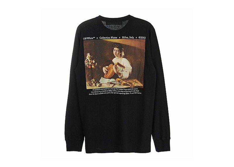 T-paita Off-White Caravaggio Lute L/S T-Shirt Black/Multi Musta | OMAB001F21JER0031084
