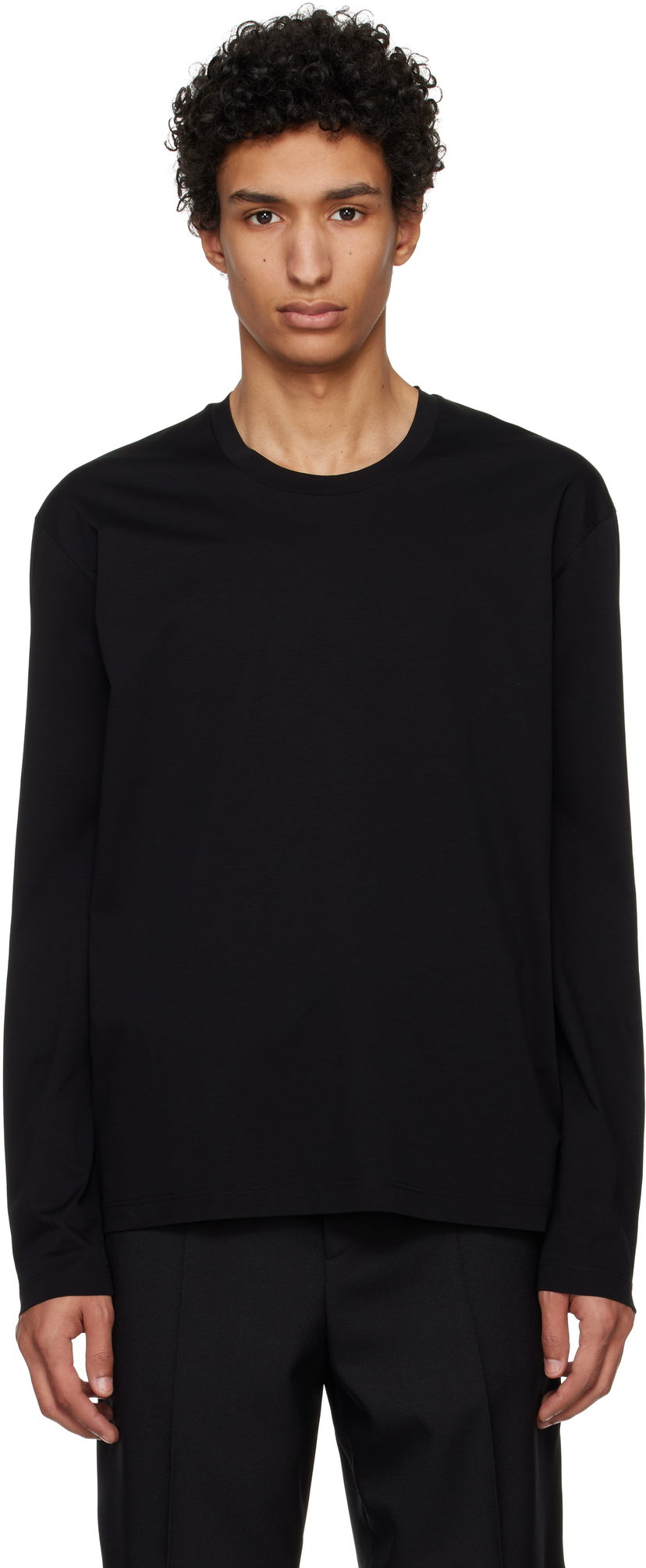 T-paita Jil Sander Jil Sander Logo Flag Long Sleeve T-Shirt Musta | J22GC0201_J45051