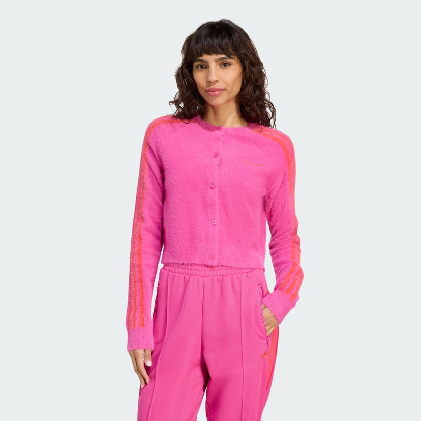 Villapaita adidas Performance Fuzzy Knit Cardigan Vaaleanpunainen | JW3645