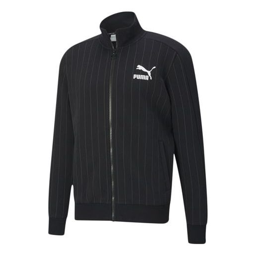 Bomber-takki Puma PUMA Pinstripe Fleece Lined Track Jacket Musta | 530177-01