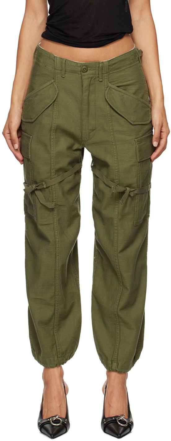 Cargo housut R13 R13 Cropped Cargo Trousers Vihreä | R13WR320-D091A